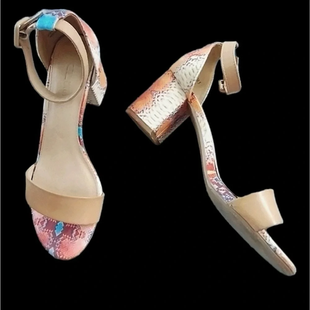 Snake Print/Python Pattern Block Heels SIZE 7.5 - Picture 5 of 6